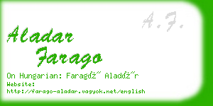 aladar farago business card